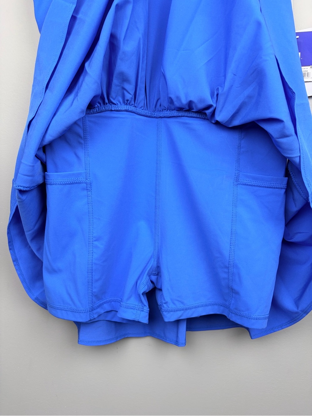 NWT JoyLab Athletic Dress Built In Shorts Open Back Sea Ship Blue Size S - Picture 6 of 9